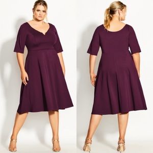 EUC City Chic Purple Fit and Flare Dress!